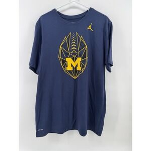 Nike Jordan Michigan Wolverines Dri-Fit T-shirt Navy Blue XL